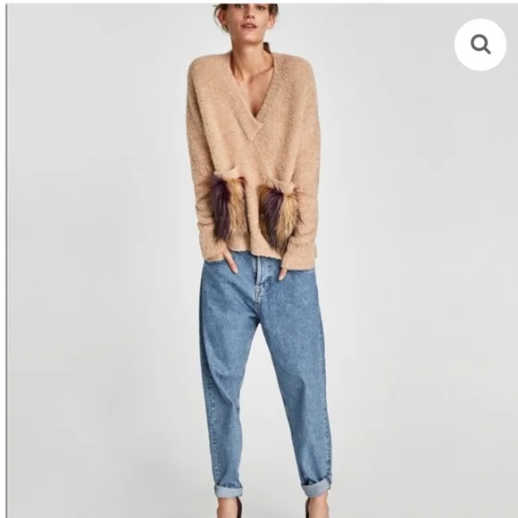 Zara Furry Pocket Sweater - Picture 2 of 11
